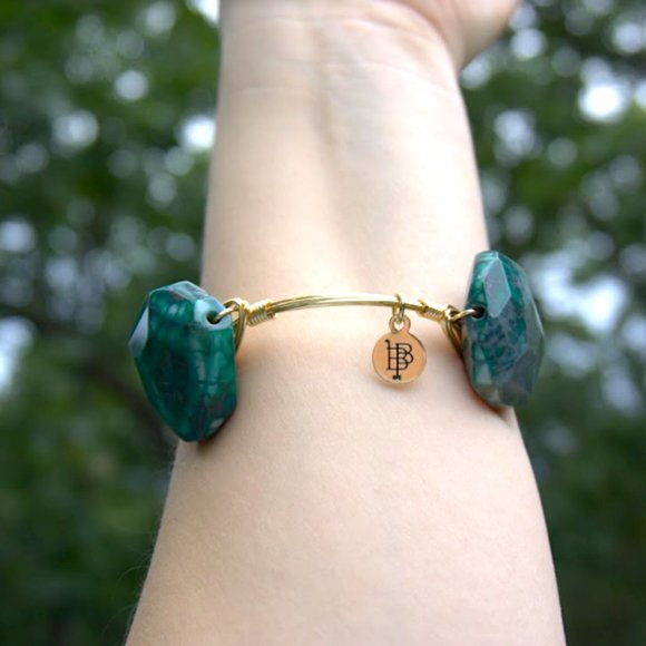 Bourbon & Bowties | Jade Stone Chunky Bangle - Picture 5 of 6